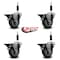 Service Caster 3.5'' Gray Poly Swivel 7/8'' Expanding Stem Caster Set with Brake, 4PK SCC-EX20S3514-PPUB-PLB-78-4 - alternate 3
